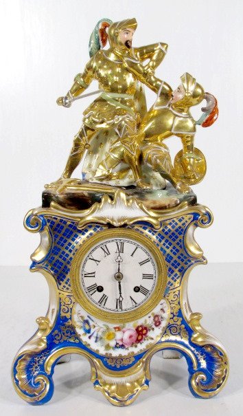 Porcelain 2 Piece Figural Clock