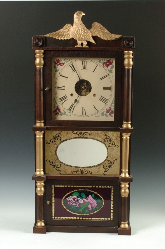 BIRGE AND FULLER 1845 TRIPLE DECKER CLOCK