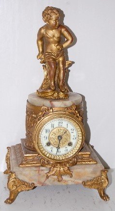 Marble & Cherub Figural Clock