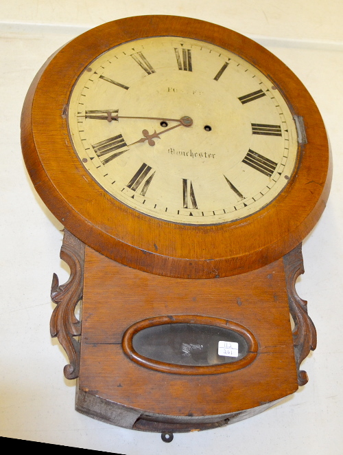 Antique English Double Fusee Oak Tavern Clock