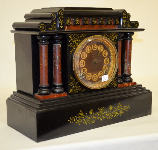 Antique Ansonia Enameled Iron Case “Madras” Shelf Clock