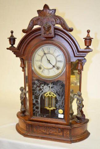 Waterbury Walnut Oxford Variant Parlor Clock