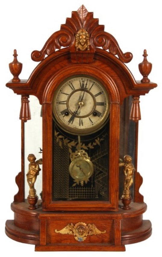 Ansonia Oxford Oak Mantle Clock