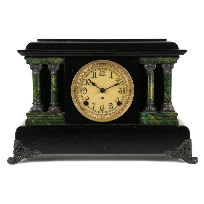 Pequegnat “Black Grecian” Shelf Clock