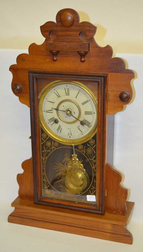 Antique Oak New Haven Dandy Line “A” Kitchen Clock