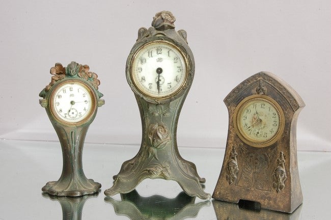 3 French style Boudoir Clocks