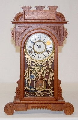 Ingraham Walnut 8 Day Mantel Clock