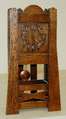 Mission Oak Shelf Clock, Time Only