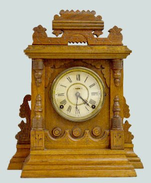 Walnut Ingraham “Tablet” Cabinet Clock