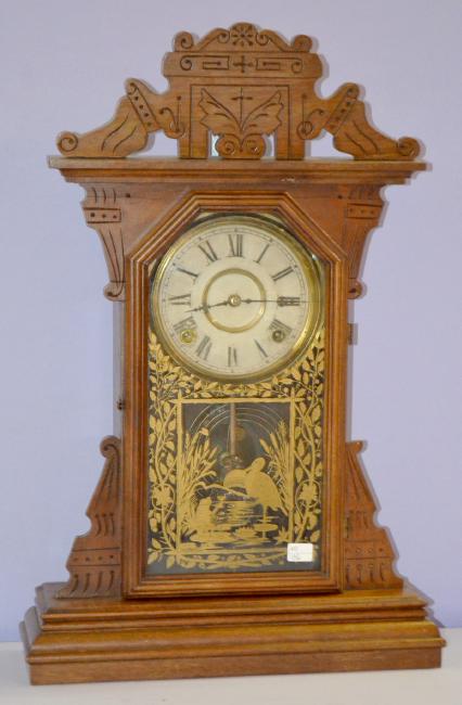 Antique E. N. Welch Carved Kitchen Clock