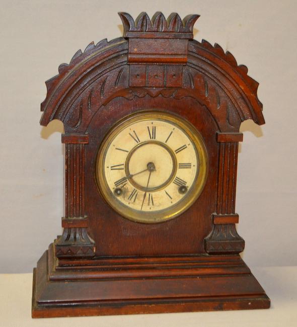 Ansonia Walnut Cabinet Clock