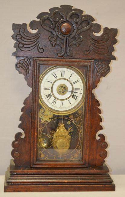 New Haven Carved Kitchen Clock W/Alarm