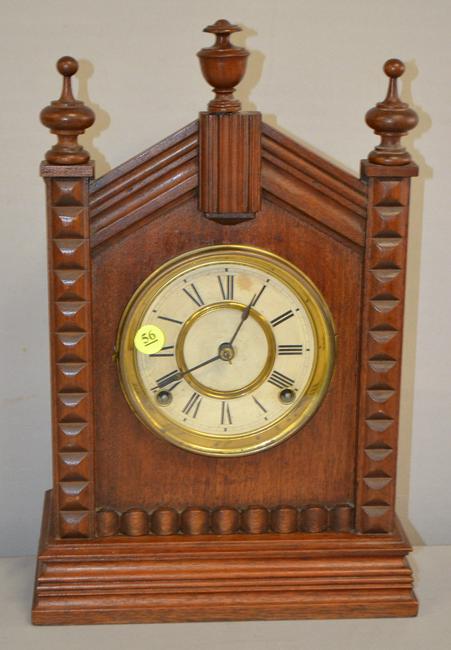 Antique Ansonia Walnut Cabinet Clock