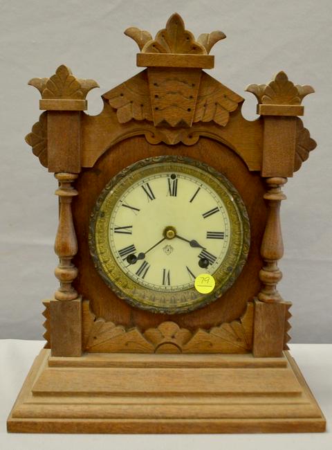 Antique Ansonia Walnut Cabinet Clock