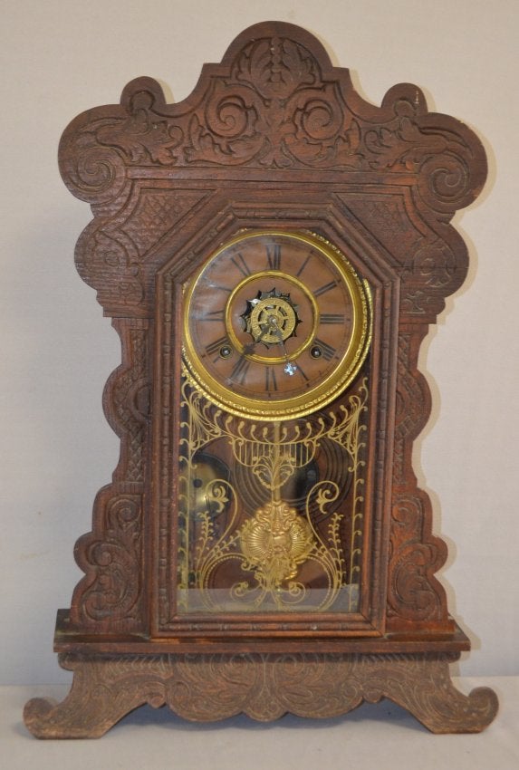 Waterbury Oak Carved Kitchen Clock