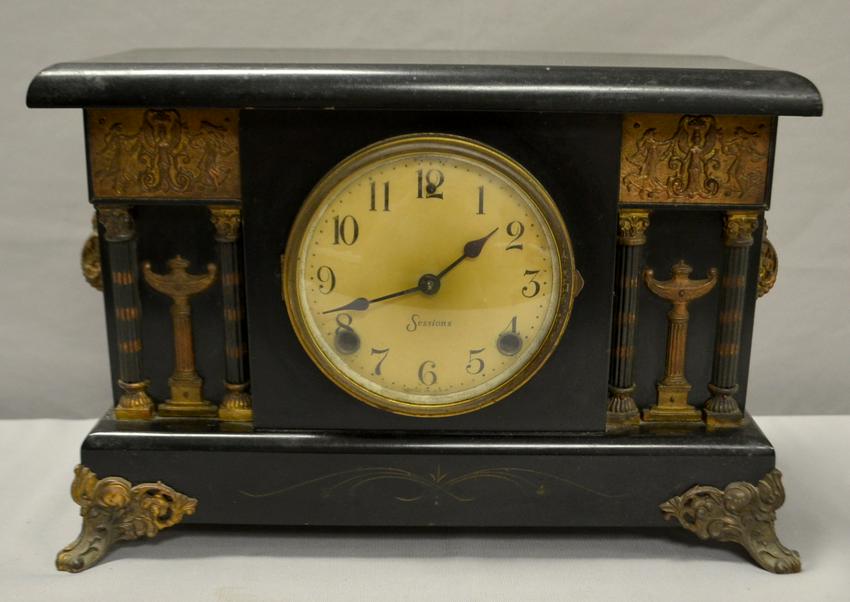 Sessions Black Mantel Shelf Clock