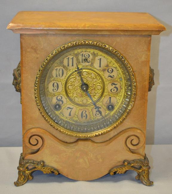 Antique Marble Bell Strike Mantel Clock