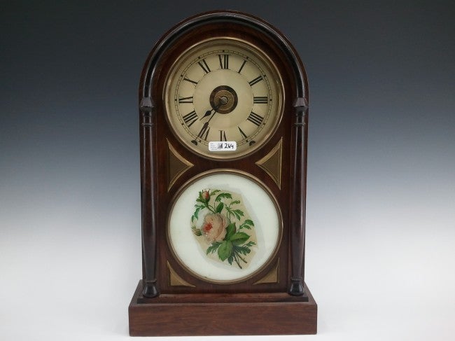 A SETH THOMAS ROUND TOP MANTEL CLOCK