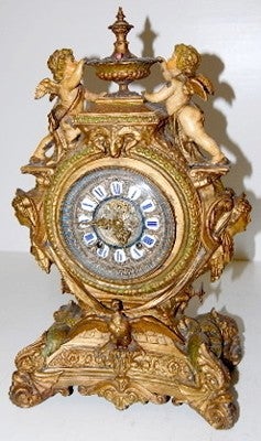 Ornate Ansonia “Lydia” Iron Clock W/ Cherubs