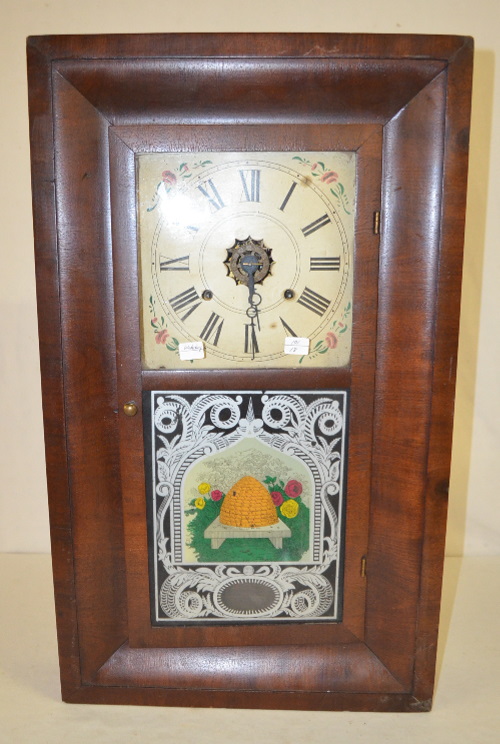 Antique Waterbury OG Shelf Clock with Brass Movement