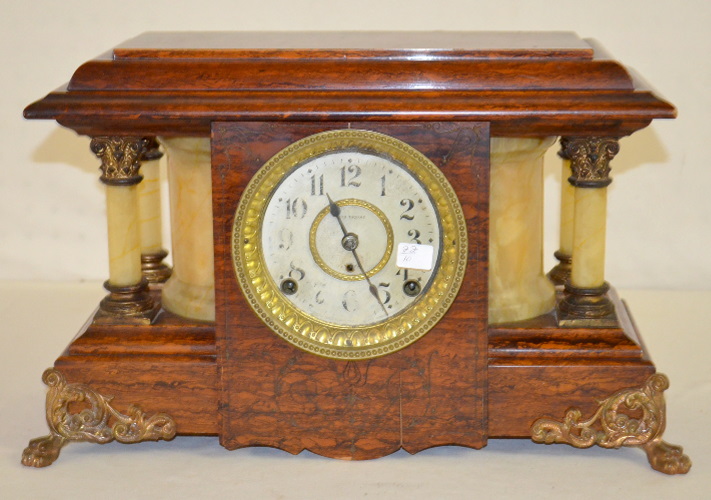 Antique Seth Thomas Red Adamantine Mantel Clock