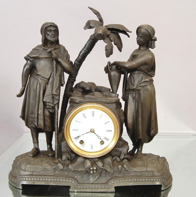 Seth Thomas & Sons Double figural mantle clock