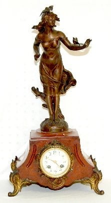 French “Les Cerises” Statue Clock