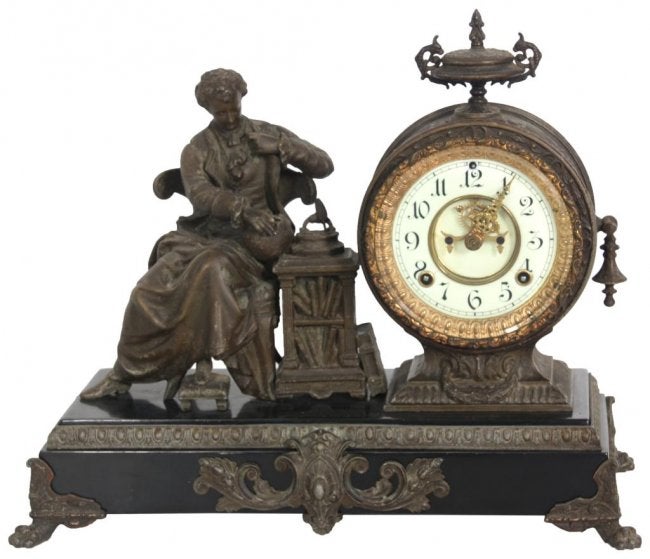 Ansonia Figural Mantle Clock Newton