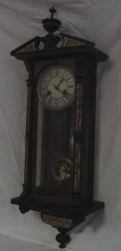 19th Cent. Wall Inlaid Regulator Clock European