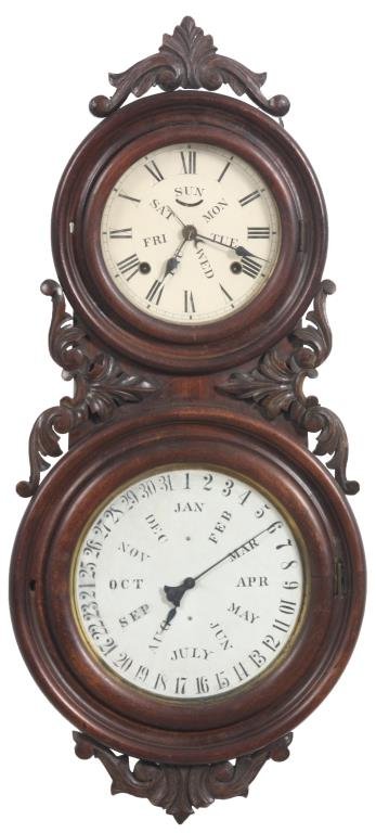 BB Lewis No. 6 Double Dial Calendar Clock