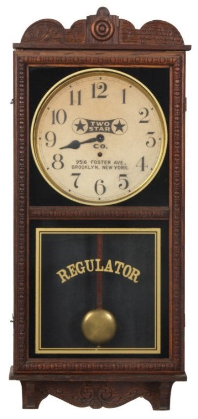 Waterbury Oak Advertising Wall Regulator