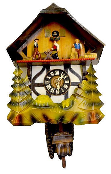 German Animated 3 Weight Cuckoo Clock