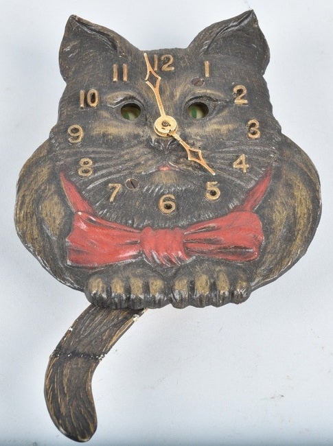 KEEBLER ANIMATED CAT CLOCK, VINTAGE
