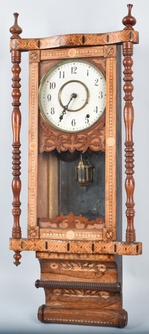 ANTIQUE INLAID WALL CLOCK