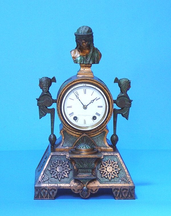 Seth Thomas & Sons Iron Egyptian Mantel Clock