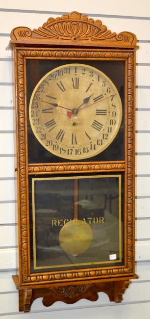 Antique New Haven Oak Calendar Store Regulator