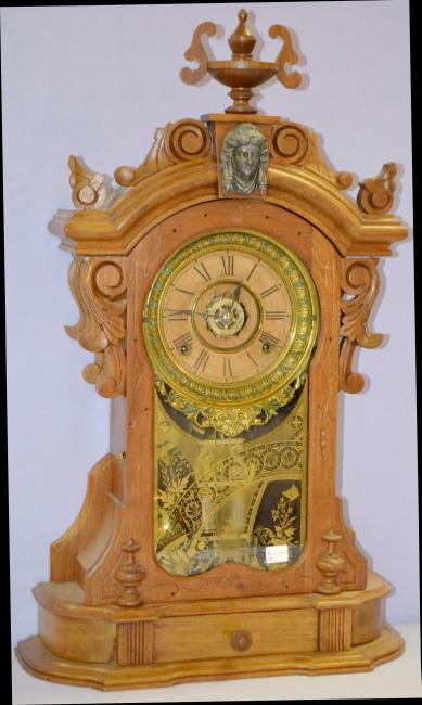 Antique Ansonia “Monarch” Walnut Parlor Clock