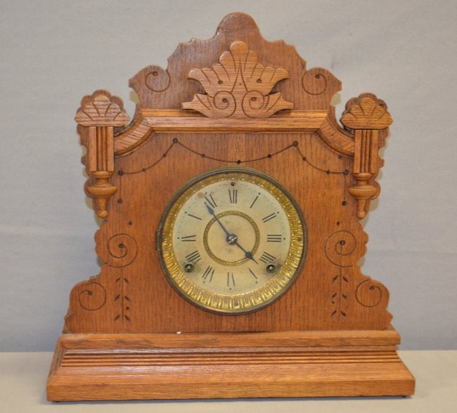 Antique Seth Thomas Oak Cabinet Clock