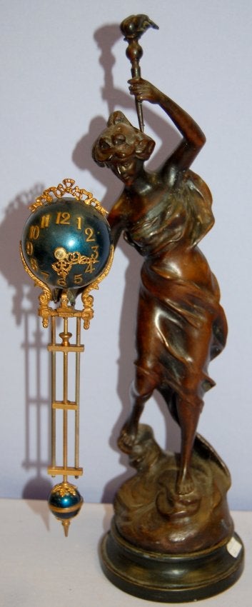 Antique Miniature Swinging Ball Clock