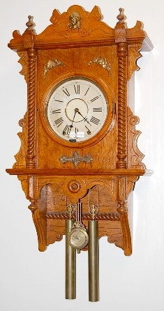 Oak Waterbury Study Weight Driven Wall Clock