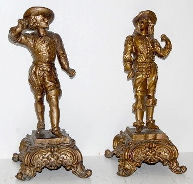 Pair of Cavalier Clock Statues