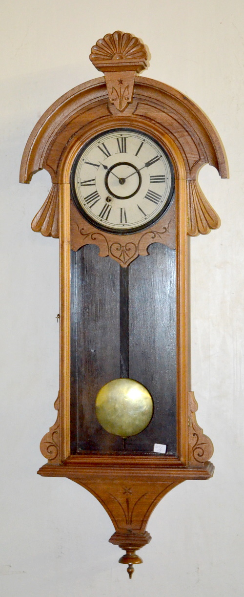 Antique Wall Regulator Clock, Oak