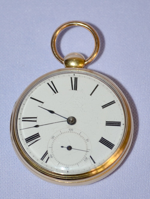 Antique 14K Edward Fisher OF Fusee Pocket Watch No. 8090