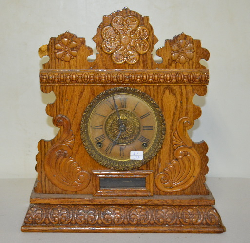 Antique Ingraham Oak “Cabinet No. 16” Clock