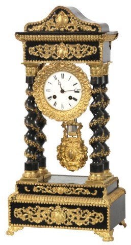 French Empire Portico Clock