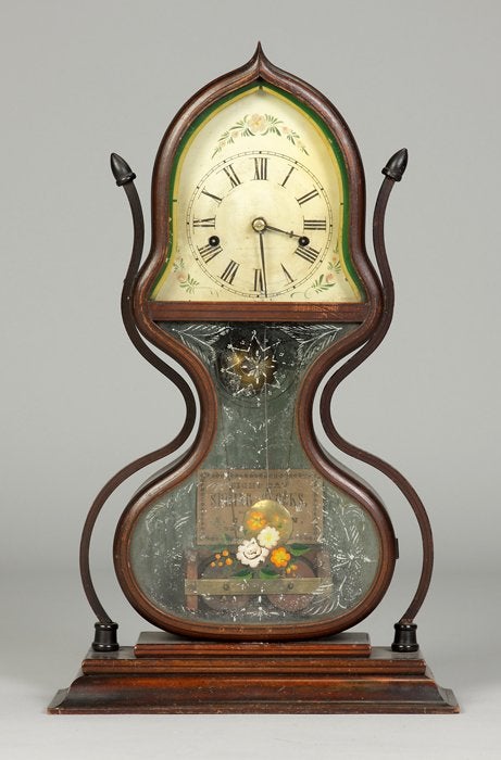 Rare JC Brown, Bristol, CT, Acorn Shelf Clock