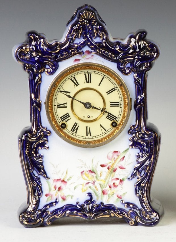 Kroeber Cobalt Blue China Shelf Clock – Model #22