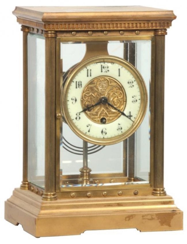 Boston Clock Co. Tandem Wind Crystal Regulator