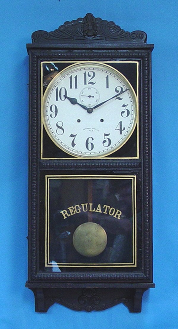 30 Day  Waterbury Oak Regulator Wall Clock