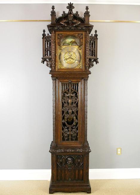 Tobey Gothic Revival Chiming hall clock